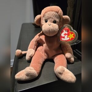 TY Bongo The Brown Monkey VTG Retired, Plush Stuffed Animal